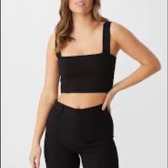 Cotton On Wide Strap Straight Neck Crop Cami (set of two) - Picture 2 of 3